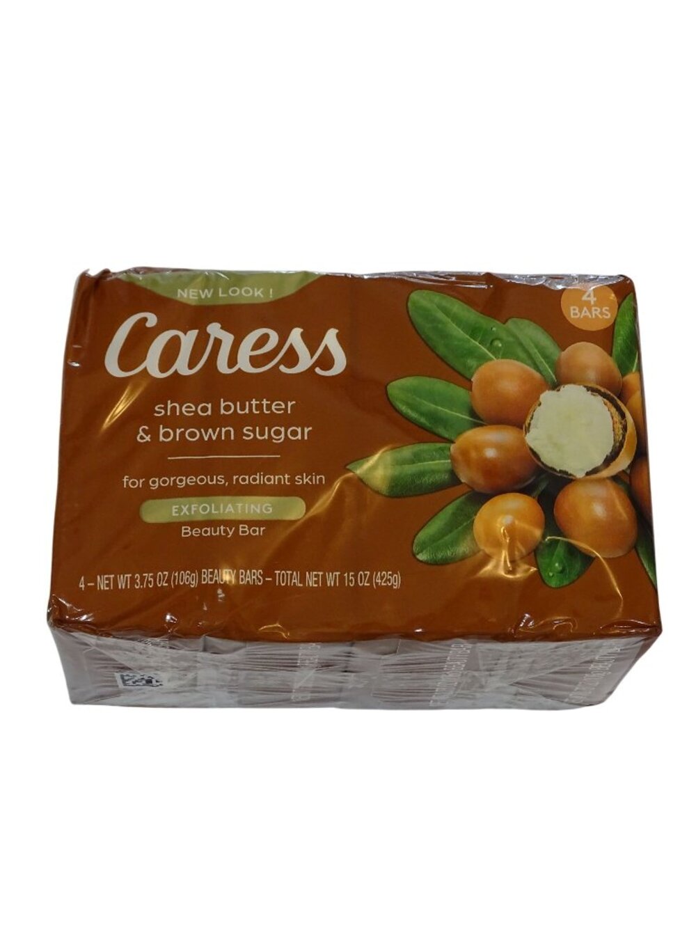 Caress Shea Butter and Brown Sugar Exfoliating Beauty Bar Soap 4 Pack